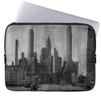 Capa Para Notebook Nova York Antiga em Preto e Branco