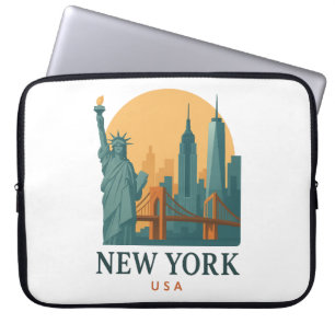 Capa Para Notebook Nova York Minimalista Viagem Vintage
