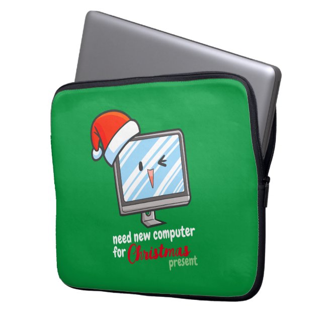 Capa Para Notebook Novo computador de natal personalizável (Frente Esquerda)