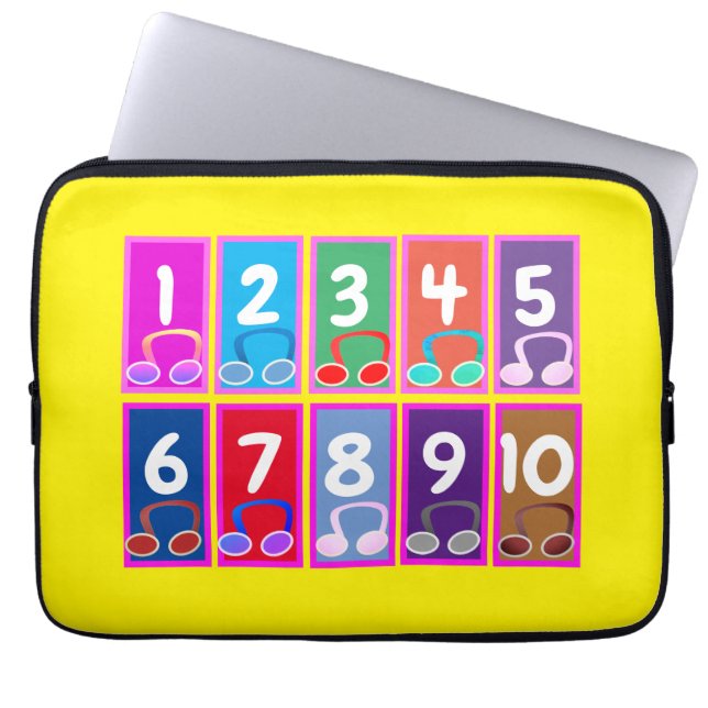 Capa Para Notebook Números de Matemática Inicial de 1 a 10 Eletrônico (Frente)