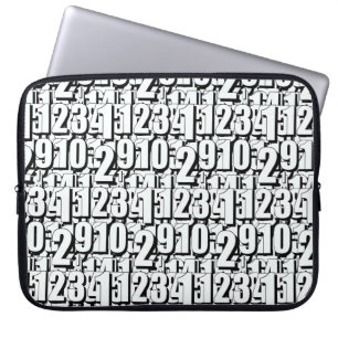 Capa Para Notebook Números Preto Branco
