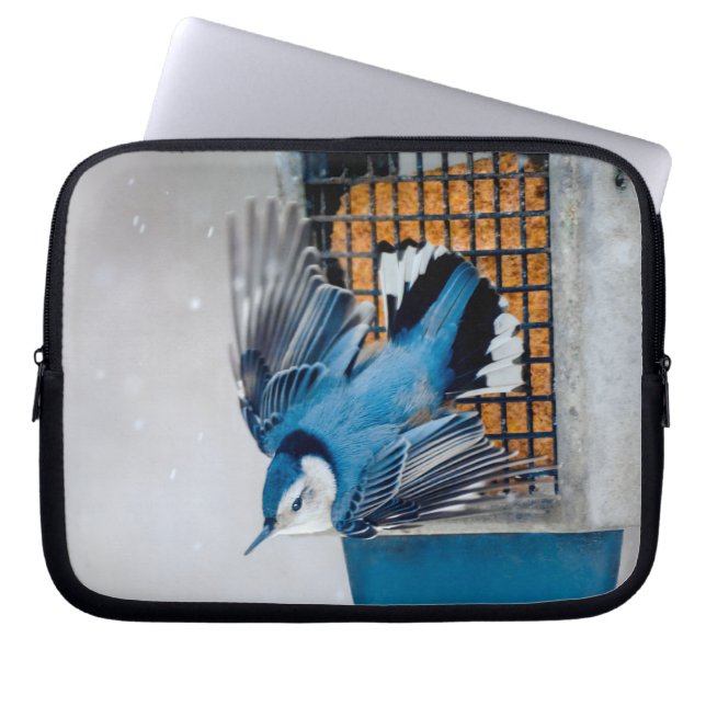 Capa Para Notebook Nuthatch Branca em Neve - Foto original (Frente)