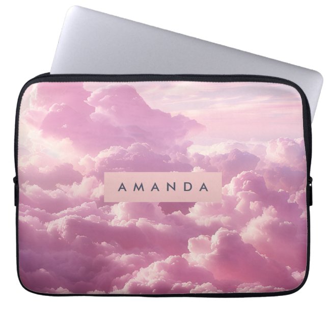 Capa Para Notebook Nuvem Rosa Pastel Sonhadora Personalizada (Frente)