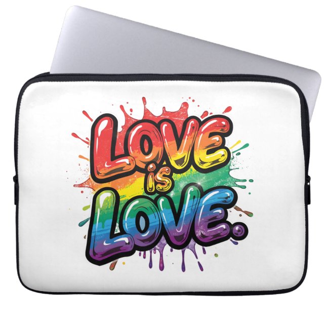 Capa Para Notebook O Amor é Amor - Arte de Citação do Orgulho Arco-Ír (Frente)