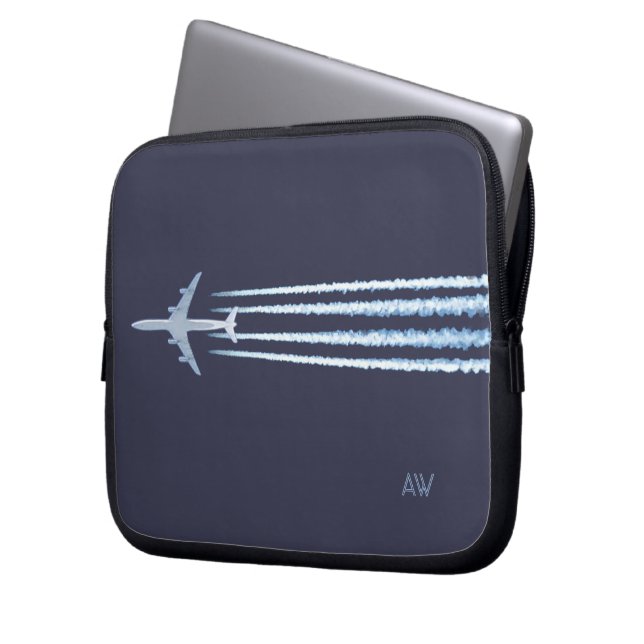 Capa Para Notebook O avião contrata com (ou sem) o seu texto (Frente Esquerda)