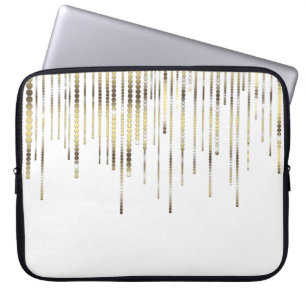 Capa Para Notebook O branco e o ouro drapejam o luxo metálico
