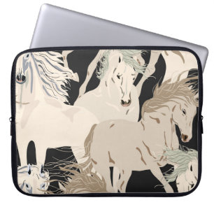 Capa Para Notebook O cavalo galopante vintage padrão sem costura. Qua