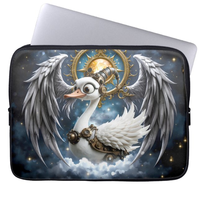 Capa Para Notebook O Cisne Curioso de Relógio. (Frente)