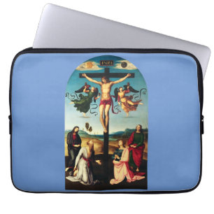 Capa Para Notebook O Cristo Crucificado com a Virgem Maria