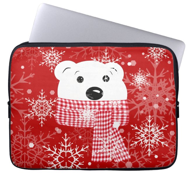 Capa Para Notebook O focinho de um urso polar, Natal (Frente)