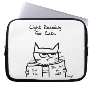 Capa Para Notebook O gato irritado traça a guerra - a bolsa de lapto
