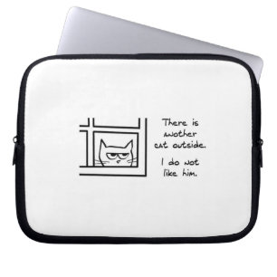 Capa Para Notebook O gato irritado vê um outro gato - a bolsa de