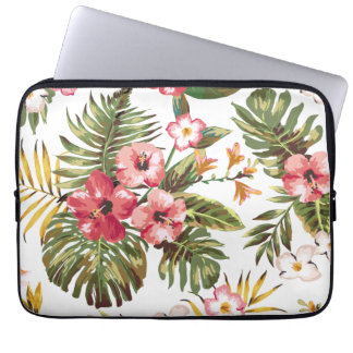 Capa Para Notebook O hibiscus tropical floresce a bolsa de laptop