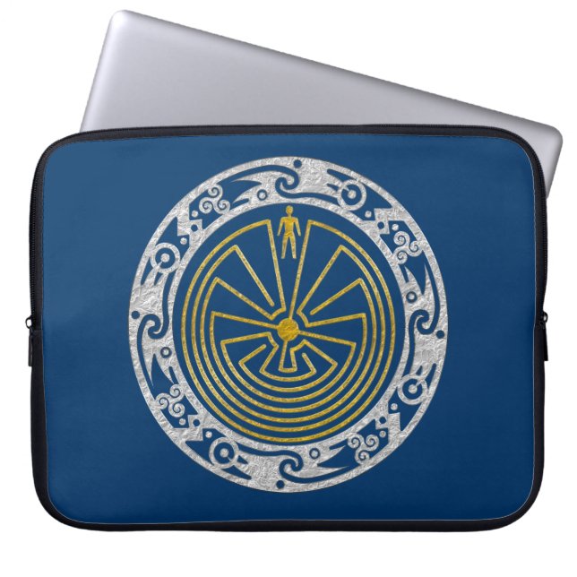 Capa Para Notebook O Homem no Maze - Ouro de ornamento prata (Frente)