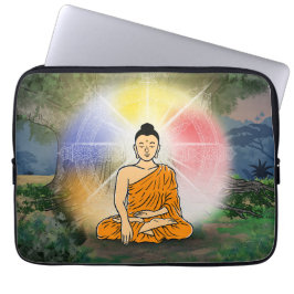 Capa Para Notebook O Iluminismo de Buda Dharma Wheel Bolsa de laptop