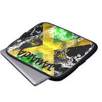 O laptop/eletrônicos da bandeira de Jamaica
