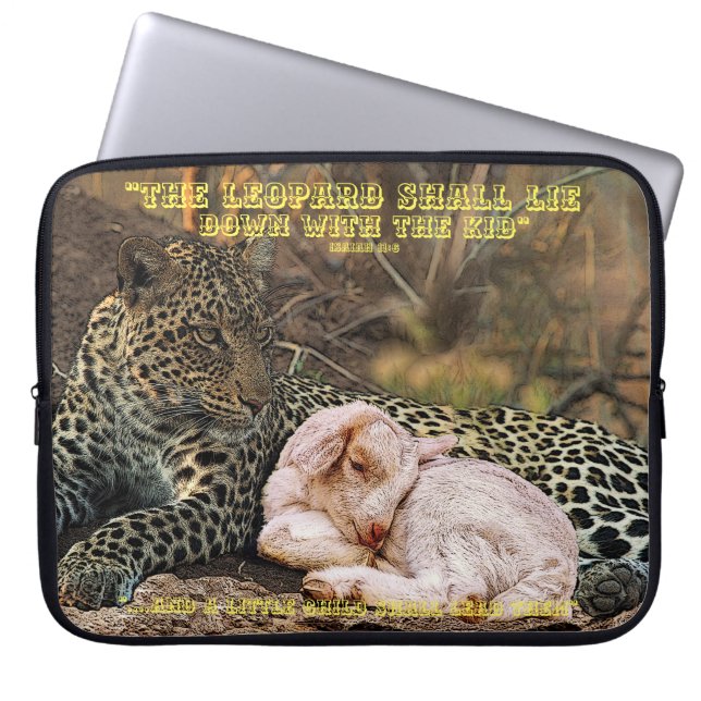 Capa Para Notebook "o leopardo encontrar-se-á para baixo com o miúdo (Frente)