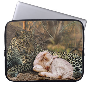 Capa Para Notebook "o leopardo encontrar-se-á para baixo com o miúdo
