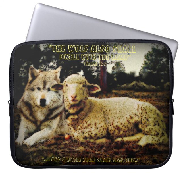 Capa Para Notebook "O lobo residirá com o cordeiro" que estabelece (Frente)
