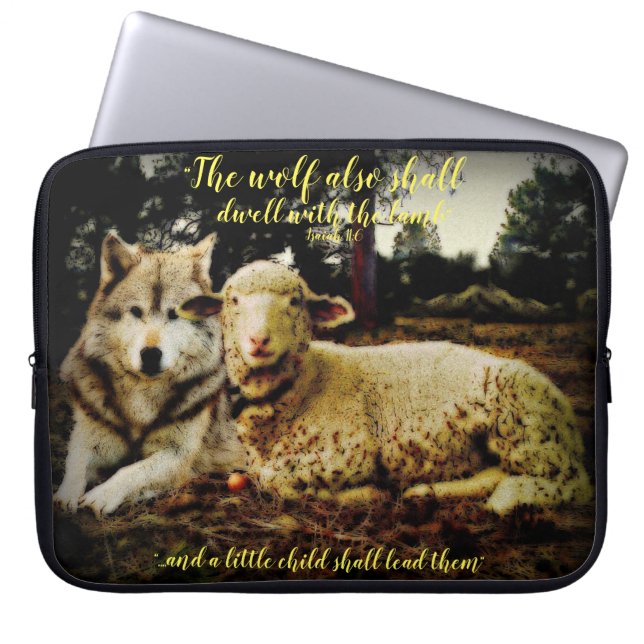 Capa Para Notebook "O lobo residirá com o cordeiro" que estabelece (Frente)