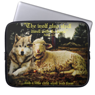 Capa Para Notebook "O lobo vai morder com o cordeiro"