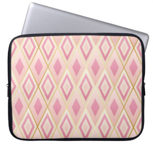 Capa Para Notebook O losango cor-de-rosa forma um padrão geométrico