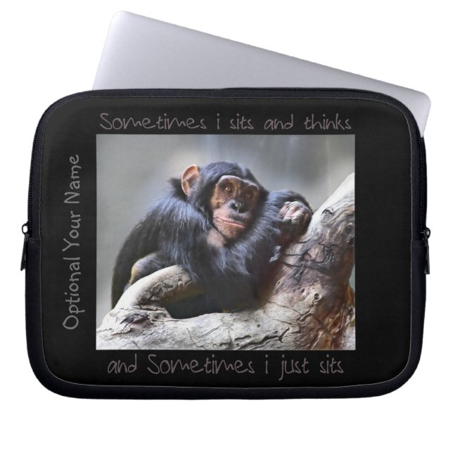 Capa Para Notebook O macaco senta-se (Frente)