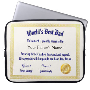 Capa Para Notebook O melhor certificado de prêmio do mundo é engra