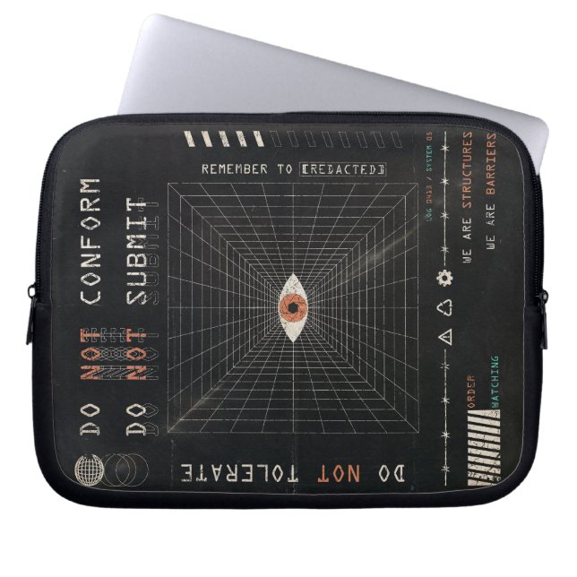 Capa Para Notebook O Observador - Design de Streetwear Techno-Brutali (Frente)