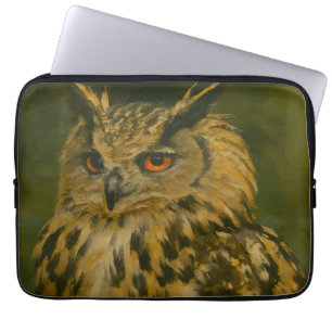 Capa Para Notebook O Observador - Eurasian Eagle-Owl na Luz do Woodla