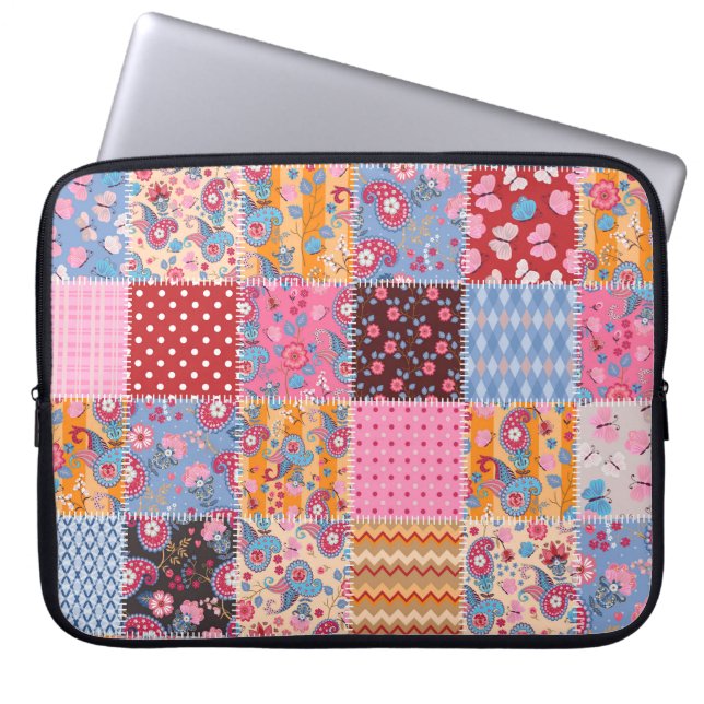 Capa Para Notebook O padrão de tecidos bonitinho, sem problemas. (Frente)