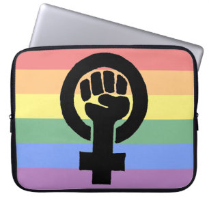 Capa Para Notebook O punho feminista do orgulho lésbica desvaneceu-s