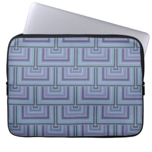 Capa Para Notebook o quadrado Azul-cinzento das listras escala o