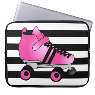 Capa Para Notebook O rolo Derby patina rosa e preto