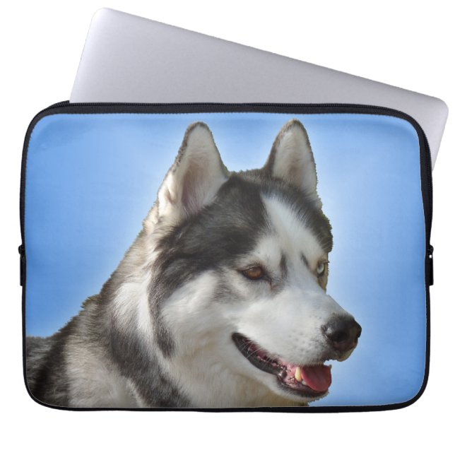 Capa Para Notebook O rouco Siberian da caixa ronca do laptop Eyes (Frente)