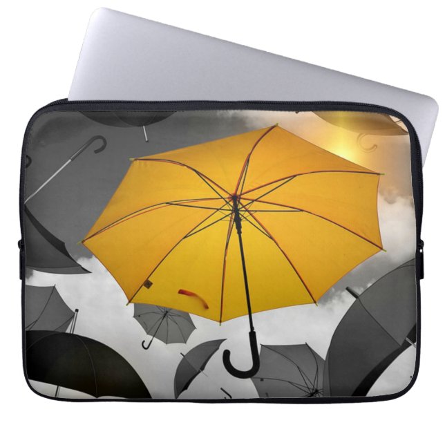 Capa Para Notebook O sol está a caminho, avalanche de guarda-chuvas, (Frente)