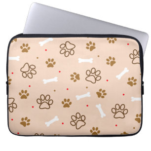 Capa Para Notebook O teste padrão bonito do cão com patas desossa