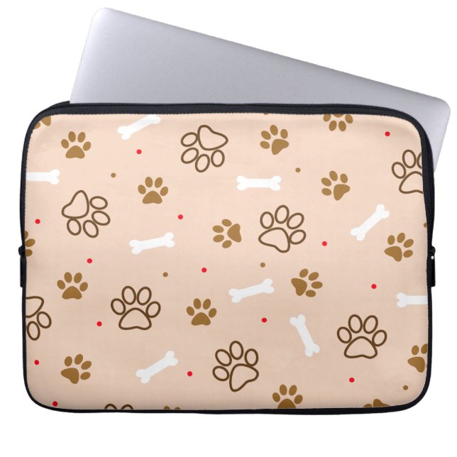 Capa Para Notebook O teste padrão bonito do cão com patas desossa (Frente)