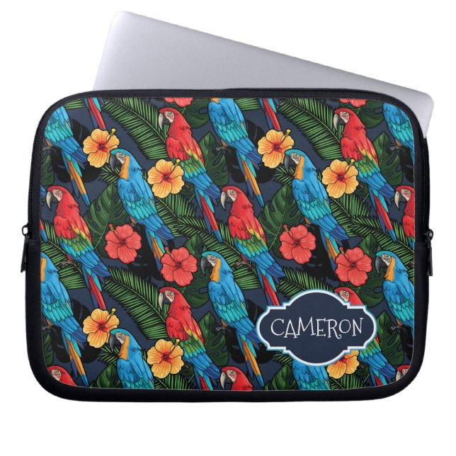 Capa Para Notebook O teste padrão | do Macaw e do hibiscus adiciona (Frente)