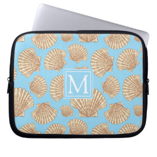 Capa Para Notebook O teste padrão do Seashell do estilo do vintage