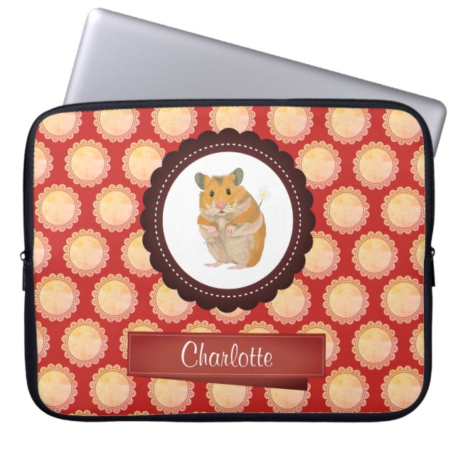 Capa Para Notebook O vermelho adiciona seu hamster conhecido (Frente)