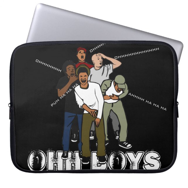 Capa Para Notebook O vermelho-preto do OHH BOYS Rindo (Frente)