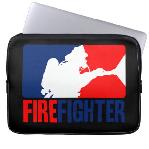Capa Para Notebook O vermelho vibrante do sapador-bombeiro e azul