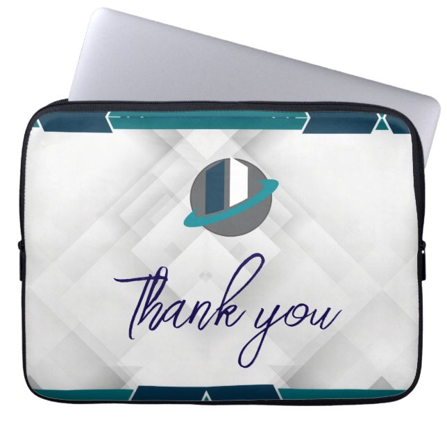Capa Para Notebook Obrigado & Logotipo branco (Frente)