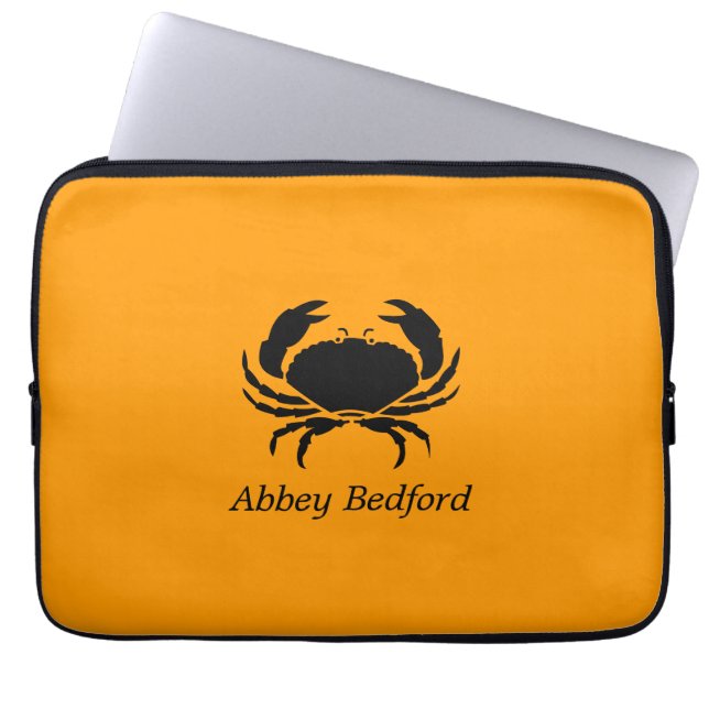 Capa Para Notebook Ocean Glow_Black em Orange Crab_personalizado (Frente)