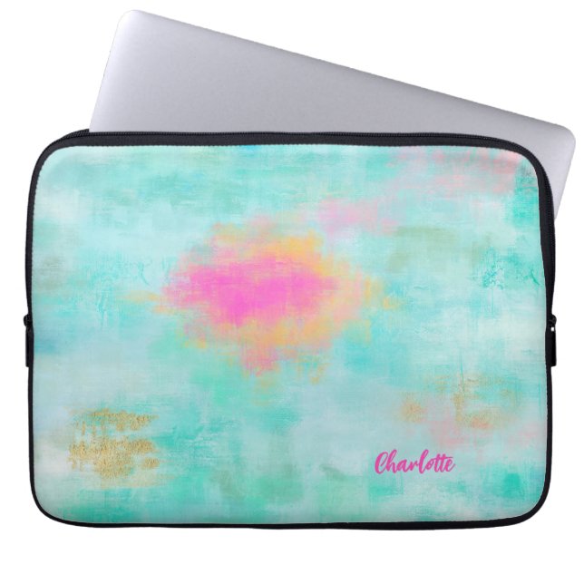 Capa Para Notebook Ocean Joyride - Abstrato de Turquesa Azul (Frente)