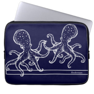 Capa Para Notebook  Octopus Marinho azul do Oceano de Banheira Náutic