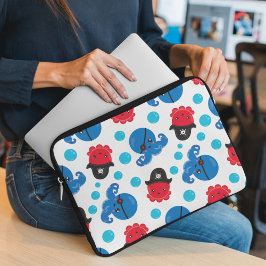 Capa Para Notebook Octopus Pirata, Padrão de Octopus, Animais do Mar