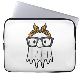 Capa Para Notebook Óculos de Fantasma de Halloween Fofo