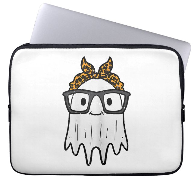 Capa Para Notebook Óculos de Fantasma de Halloween Fofos (Frente)